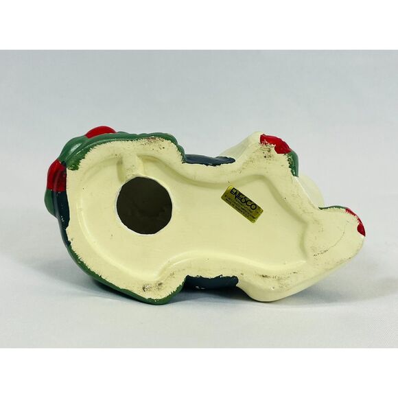 Vtg Enesco Calico Patchwork Cat Bank Footprints - Picture 6 of 9